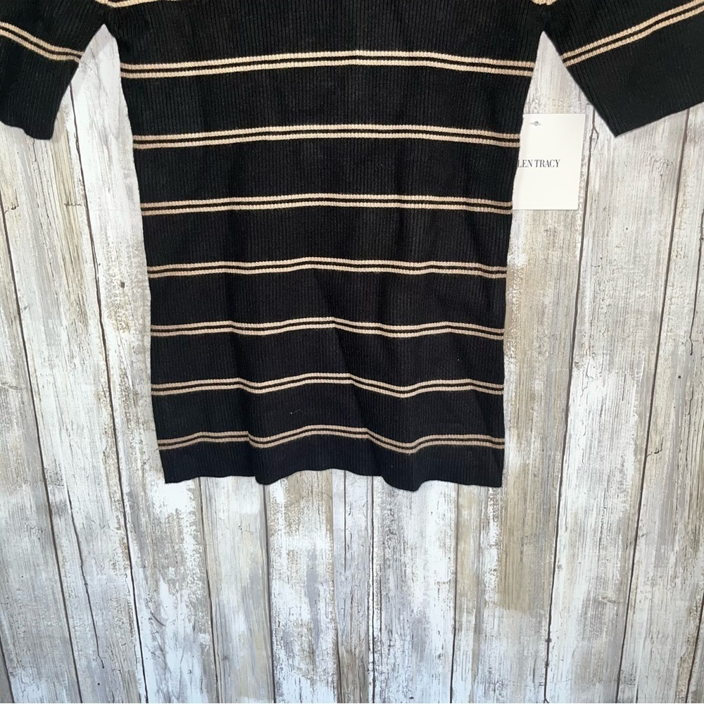 NWT Ellen Tracy Jewel Ribbed Blouse - Picture 4 of 5
